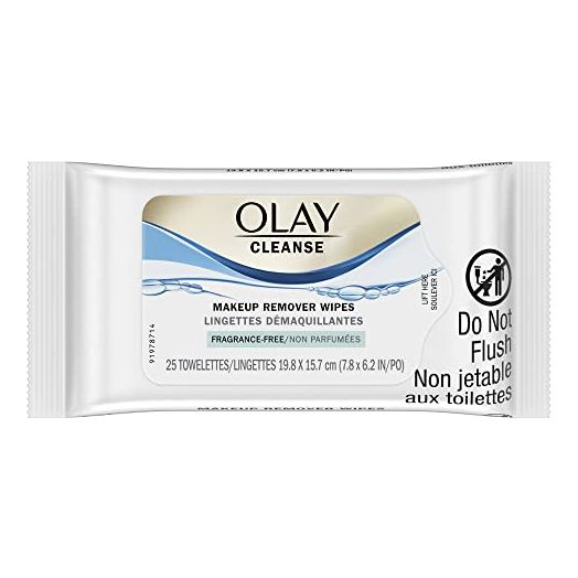 Olay Cleanse Makeup Remover Wipes, Fragrance Free, 25 count