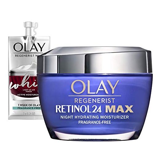 Olay Regenerist Retinol 24 Max Moisturizer, Retinol 24 Max Night Face Cream, 1.7 Oz + Whip Face Moisturizer Travel/Trial Size Bundle