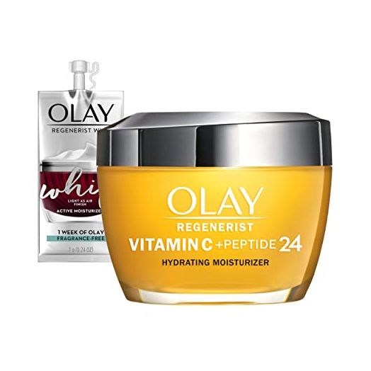 Olay Regenerist Vitamin C + Peptide 24 Brightening Face Moisturizer + Whip Face Moisturizer Travel/Trial Size Gift Set