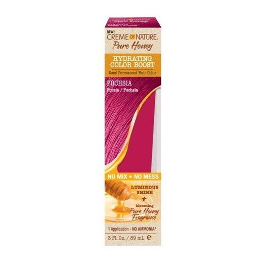 Creme Of Nature Pure Honey Hydrating Color Boost Semi Permanent Hair Color Fuchsia, 3 Oz