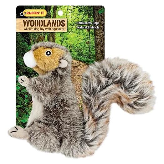 RUFFIN' IT Reaowazo Woodlands Plush Squirrel Dog Toy, Small