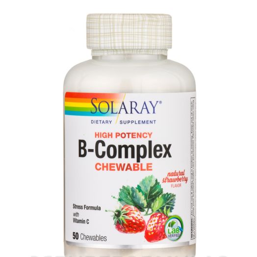 Solaray B-Complex, Natural Strawberry - 50 Chewables