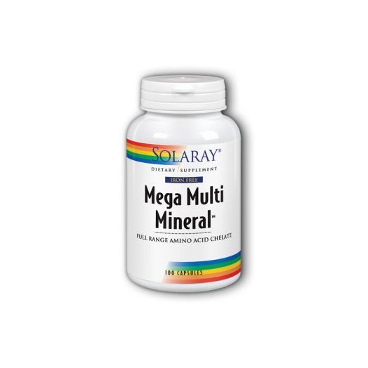 Solaray Mega Multi Mineral IronFree Vitamin Capsules, 100 Ct