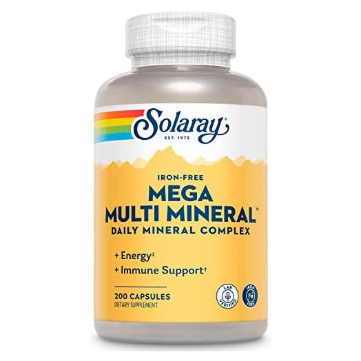 Solaray Mega Multi Mineral No Iron, Vitamin Capsules (200 CT)