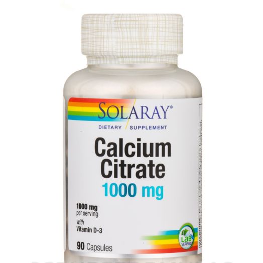 Solaray Calcium Citrate 1000 mg with Vitamin D3 - 90 Capsules