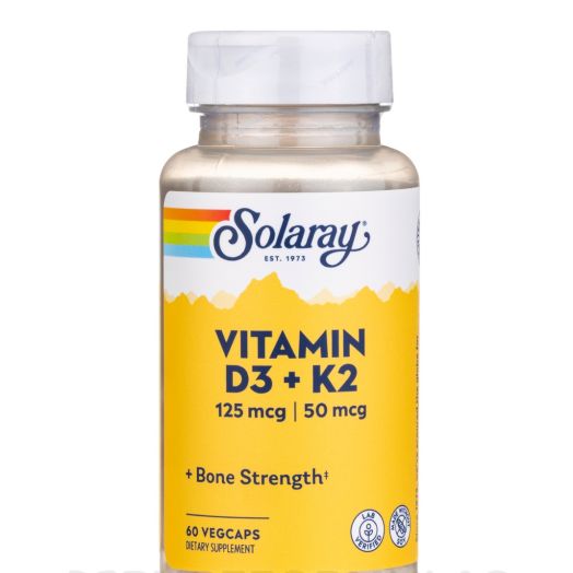 Solaray Vitamin D3 + K2 (125 mcg | 50 mcg) - 60 VegCaps