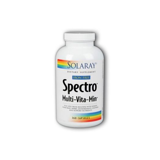 Solaray Iron-Free Spectro Multi-Vita-Min Capsules, 360 Ct