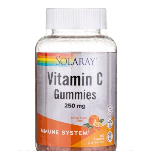 Solaray Vitamin C Gummies 250 mg, Natural Orange Flavor - 60 Gummies