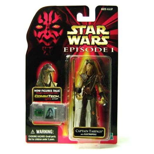 Star Wars Episode I: The Phantom Menace, Captain Tarpals with Electropole Action Figure, 3.75 Inches