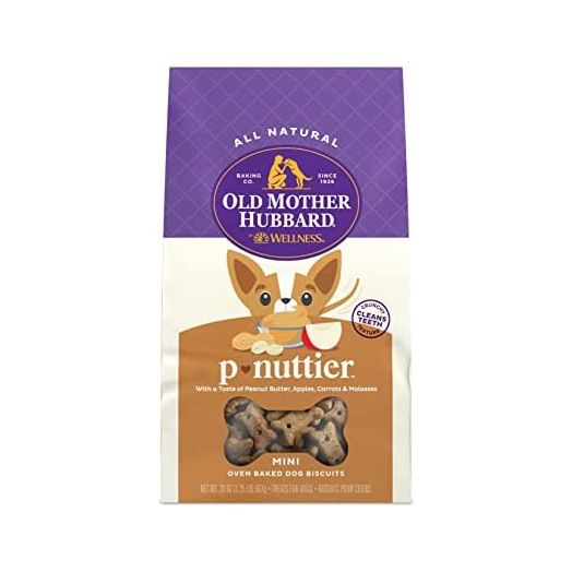 Old Mother Hubbard Classic P-Nuttier Biscuits Baked Dog Treats, Mini, 20 Ounce Bag