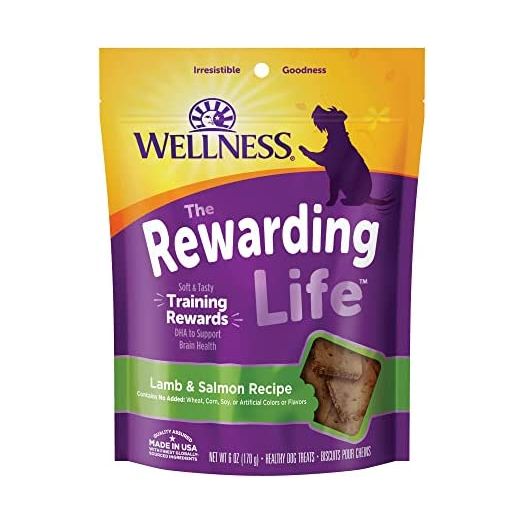 Wellness Wellbites Natural Grain Free Soft Dog Treats, Lamb & Salmon, 6-Ounce Bag