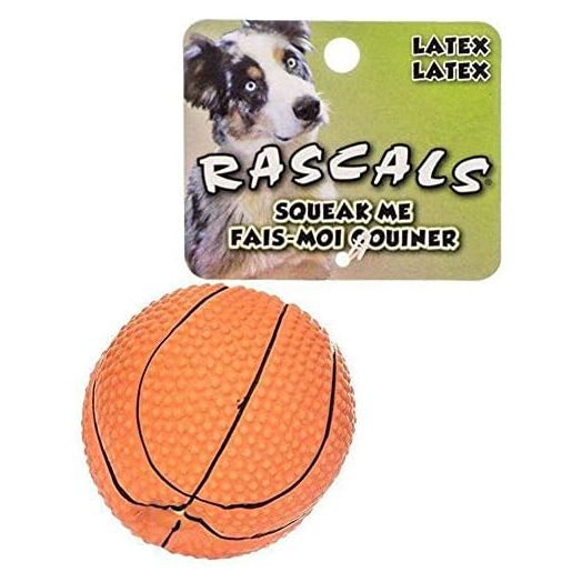 Coastal Pet Rascals 2.5" Latex Basketball Dog Toy with Squeaker (1-Unit)