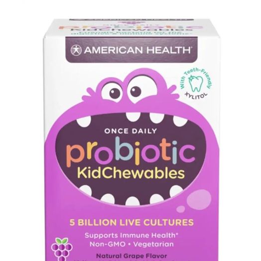 American Health Once Daily Probiotic KidChewables, Natural Grape Flavor - 30 Chewable Tablets