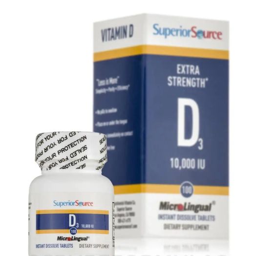 Superior Source Vitamin D3 10000 IU - Extra Strength - 100 MicroLingual Tablets