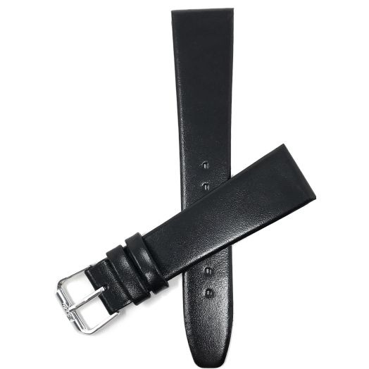 Bandini 16mm Womens Italian Leather Watch Band Strap - Black - Classic - Slim