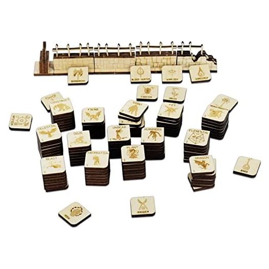 CZYY D&D Tabletop Game Tokens, Wood Laser Cut Fantasy RPG Set of 112 Pieces