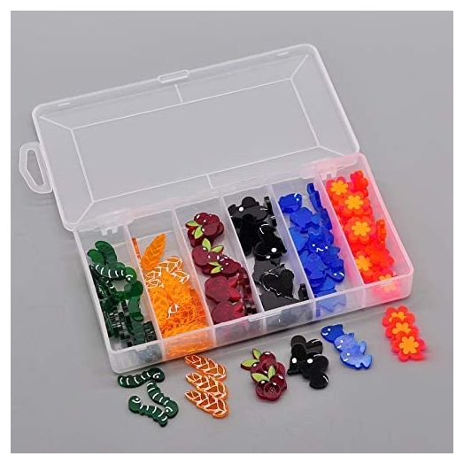 Wingspan Food Resource Tokens with Storage Box Set of 126 Acrylic Laser Cut for Wingspan Board Game (Upgraded)
