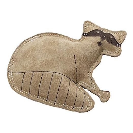 SPOT Dura-Fused Leather Raccoon - Dog Toy with Squeaker, Made With Real Leather and Jute Fabric, Interactive Toy for Aggressive Chewers, Durable Squeaky Toy for Dogs and Puppies, Small - 7.25in
