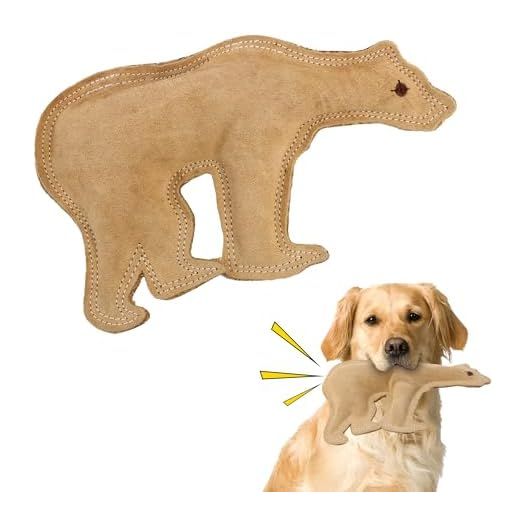 SPOT By Ethical Products Dura-Fused Leather Interactive Durable Dog Squeak Toy for Large and Small Dogs - Bear - Large
