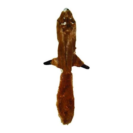 SPOT Skinneeez Stuffless Dog Toy with Squeaker | Plush Tug of War Squirrel Squeak Toy for Small and Large Dog Breeds | Small