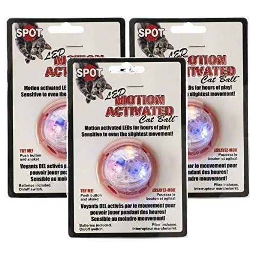 Ethical Pet 3 Pack of Motion Activated Cat Ball Cat Toys