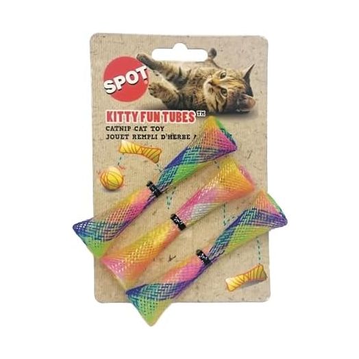 SPOT Ethical Pet Catnip Cat or Kitten Toy, Colorful Fun Tubes. Interactive Bouncy cat Toy, Assorted Color