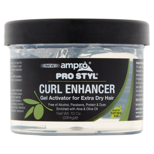 AmPro Tools Pro Styl Curl Enhancer Frizz Control Extra-Dry Jar Hair Styling Gel Activator with Aloe & Olive Oil, 10 oz