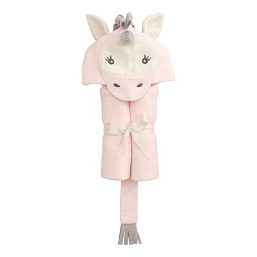 Elegant Baby Top Selling Bath Gift - Cotton Hooded Towel Wrap, Cute Pink Unicorn