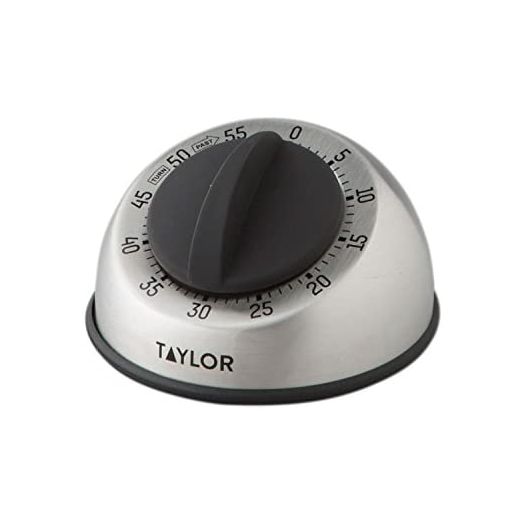 Taylor Precision Products RA14276 Mechanical Stainless Steel Timer for School, Learning, Projects, and Kitchen Tasks, One Size, Multicolor