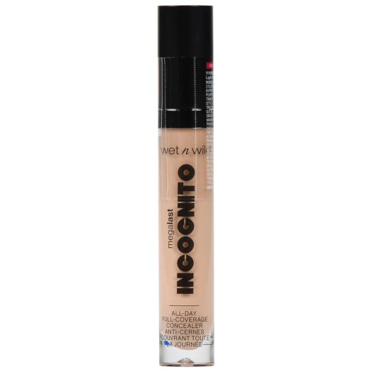 wet n wild MegaLast Incognito Full Coverage Concealer, 16-Hour Wear, Light Beige, 0.18 oz