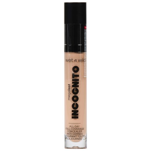 wet n wild MegaLast Incognito Full Coverage Concealer, 16-Hour Wear, Light Honey, 0.18 oz