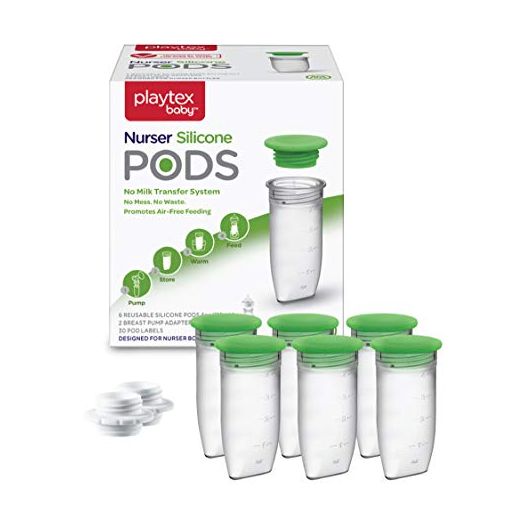 Playtex Baby Nurser Reusable Silicone PODS, Breastmilk Storage & Air-Free Feeding, 4 oz, 6 Count Playtex Baby Nurser Reusable Silicone PODS, Breastmilk Storage & Air-Free Feeding, 6 Ounce, 6 Count - BACKORDERED UNTIL APRIL 3rd