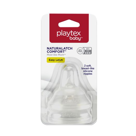 Playtex Baby NaturaLatch Silicone Baby Bottle Nipples, Fast Flow, 2 Pack