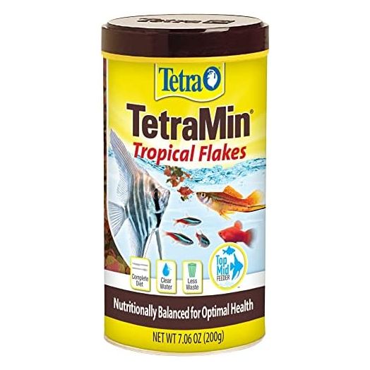 Tetra 16106 Min Tropical Flakes, Nutritionally Balanced Fish Food, 7.06-Ounce