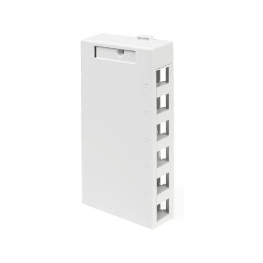 Leviton 41089-6WP QuickPort Surface Mount Housing, 6-Port, White