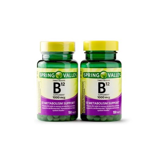 Spring Valley Vitamin B12 Timed Release Tablets, 1000 mcg, 150 Ct, 2 Pk