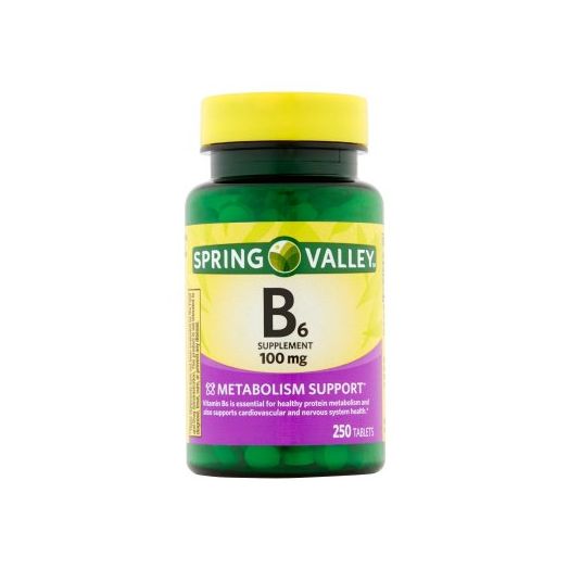 Spring Valley Vitamin B6 Tablets, 100 mg, 250 Ct