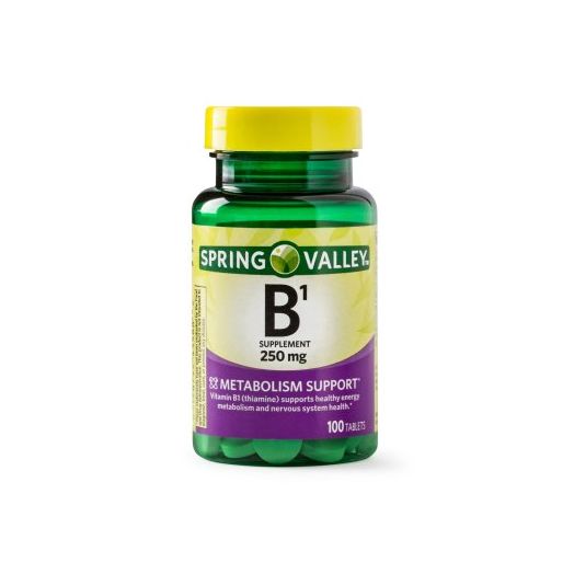 Spring Valley Vitamin B1 Tablets, 250 mg, 100 Ct