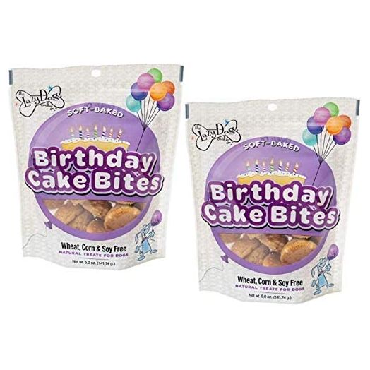 Lazy Dogs Mutt Mallows Soft Baked Dog Treats Maple - Birthday Cake Bites - 5 oz Bag - 2 Pack