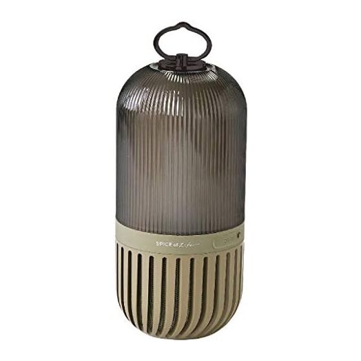 SPICE OF LIFE Bluetooth Speaker with USB Charger and Lighting - Khaki | 360 Surround Sound, Wireless, Portable, Loud, Waterproof, | Outdoor Party, Garage, Bedroom, Shower, Beach, Home Accessories