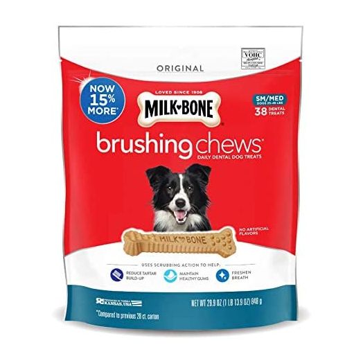 Milk-Bone Brushing Chews Daily Dental Treats - Small/Medium Value Pack, 22 Ounce - 28 Bones