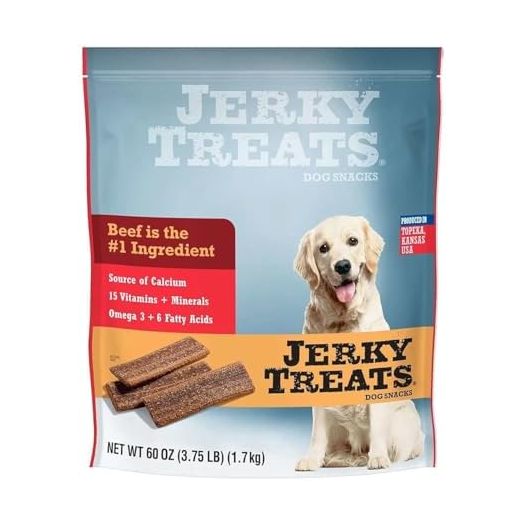 Tender Beef Strips Dog Snacks 15 Vitamin& Mineral& Omega 3 Made in USA, 60 oz, New Packaging (1 Pack)