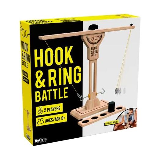 Buffalo Games - Hook and Ring Battle - Ultimate Fast Paced Party Game - Head to Head Game of Skill - Great Addition to Game Party - Bar Game - Ages 8 and Up