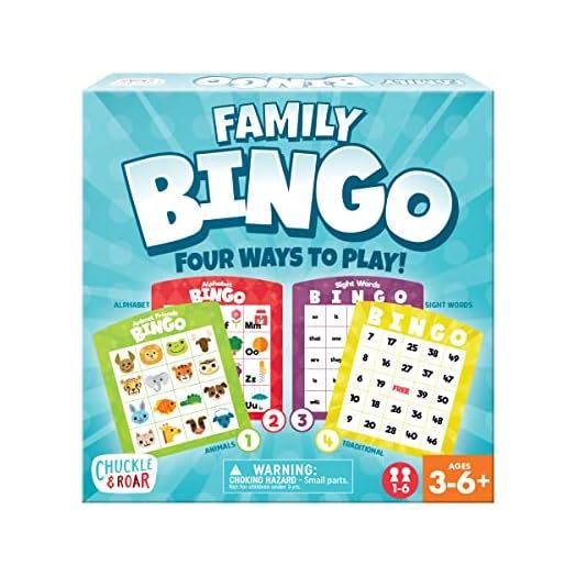 Chuckle & Roar - Family Bingo - Game Night Staple - Counting and Matching Skills for Kids - Classic Game Perfect for preschoolers