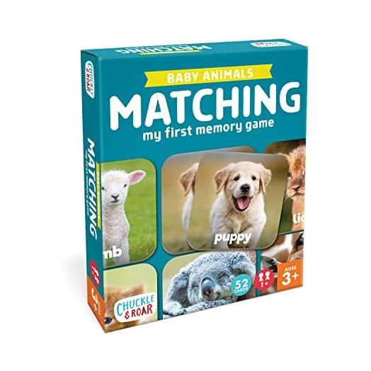 Chuckle & Roar Matching Game Baby Animals - Board Game for Kids 3 and up - Concentration Game for Toddlers - Preschool Game