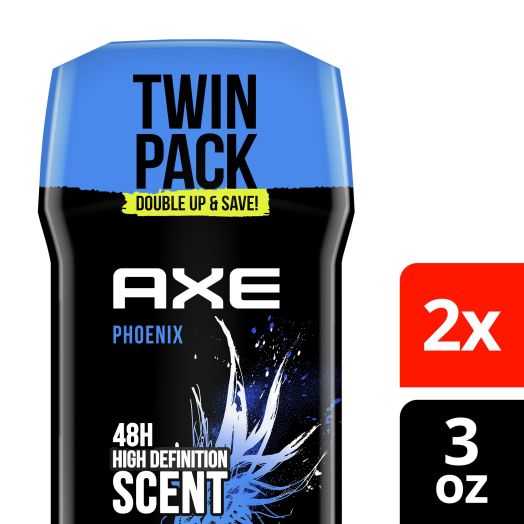 AXE Dual Action Deodorant Stick Phoenix Crushed Mint & Rosemary Men's Deo, 3 oz (Twin Pack)