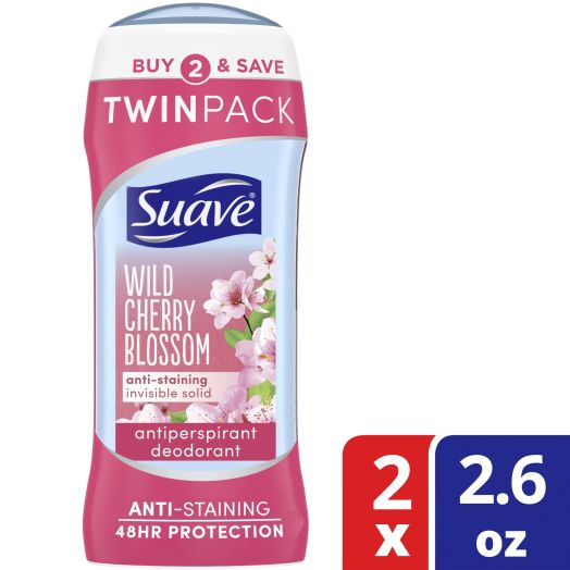 Suave Wild Cherry Blossom Antiperspirant Deodorant, 2.6 Oz., Twin Pack | Unilever