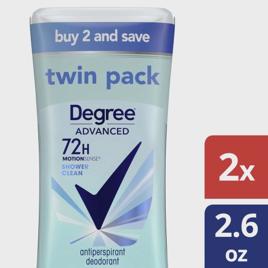 Unilever Degree Advanced Antiperspirant Deodorant Shower Clean for Women (Twin Pack)