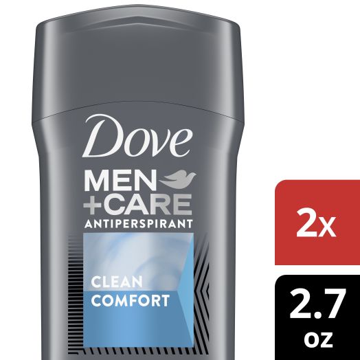 Dove Men+Care Antiperspirant Deodorant Clean Comfort Non-Irritant Deodorant for Men 48-Hour Wetness Protection 2.7 oz, 2 Count