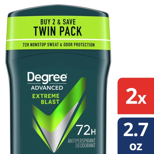 Degree Men Antiperspirant Deodorant Invisible Solid Extreme Blast 2.7 oz (2 Pack)